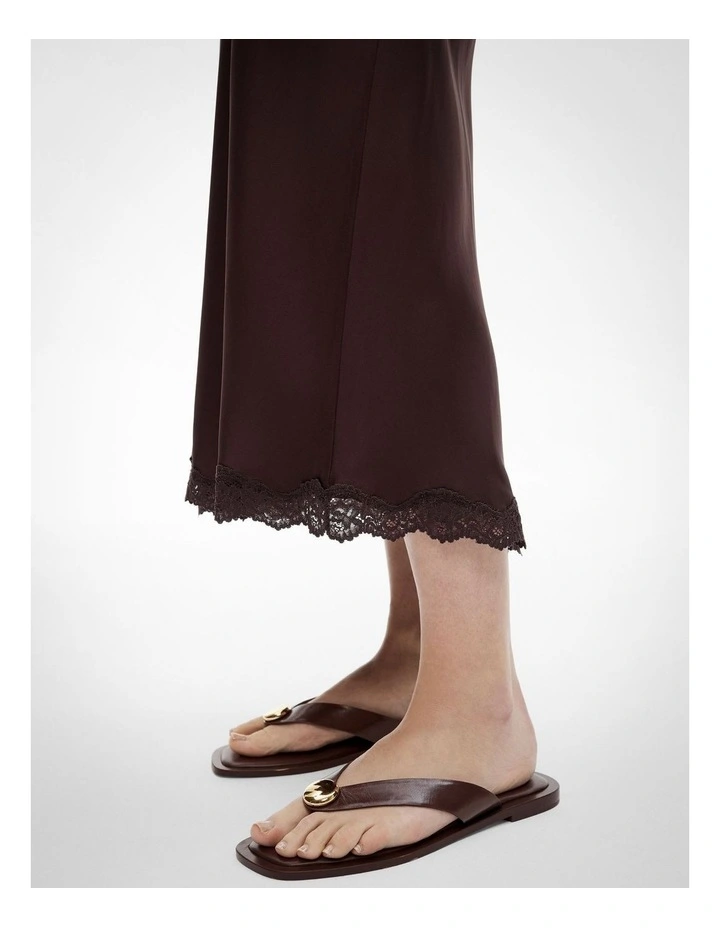 Lace Trim Maxi Skirt in Espresso image 4