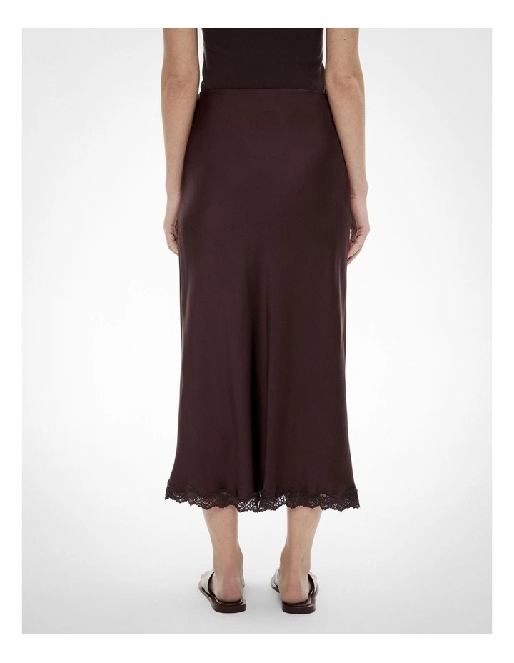 Lace Trim Maxi Skirt in Espresso image 5