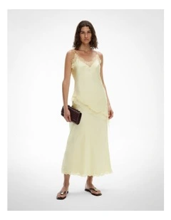Lace Trim Maxi Skirt in Lemonade