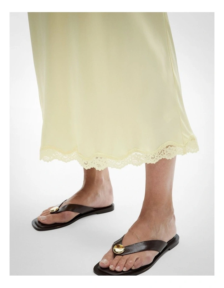 Lace Trim Maxi Skirt in Lemonade image 3
