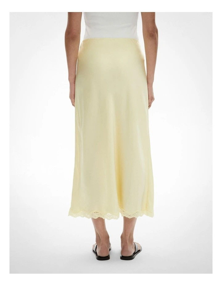 Lace Trim Maxi Skirt in Lemonade image 4