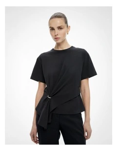 Trim Detail T-shirt in Black