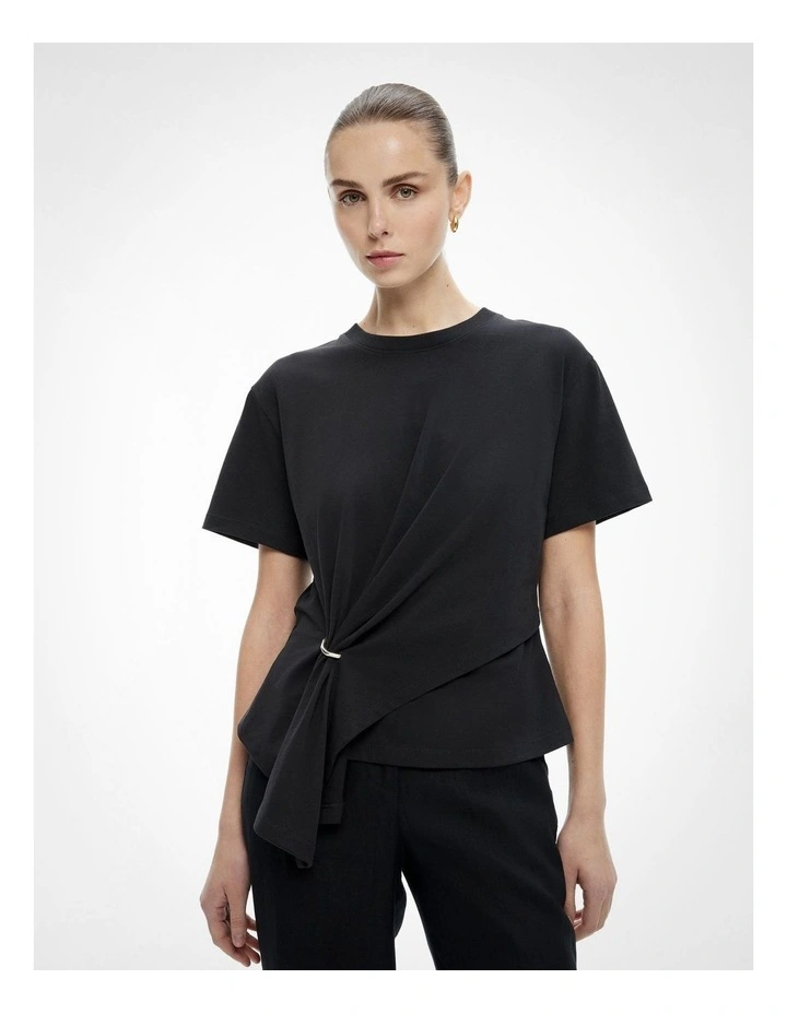 Trim Detail T-shirt in Black image 1
