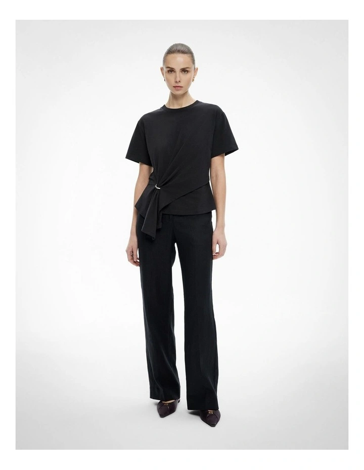 Trim Detail T-shirt in Black image 2