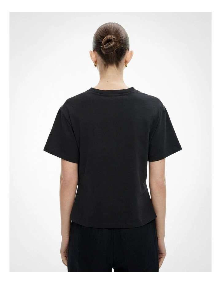Trim Detail T-shirt in Black image 4