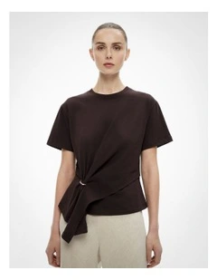 Trim Detail T-shirt in Espresso