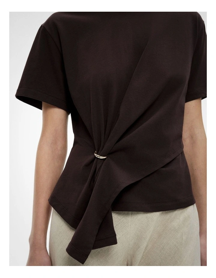 Trim Detail T-shirt in Espresso image 3