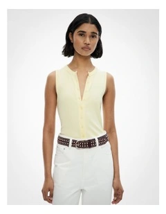 Button Longline Tank in Lemonade