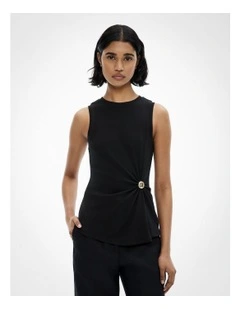 Trim Detail Tank Top in Black