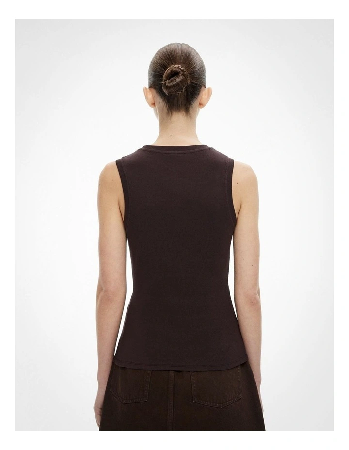 Trim Detail Tank Top in Espresso image 4