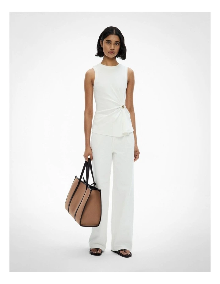 Trim Detail Tank Top in Fresh White image 2
