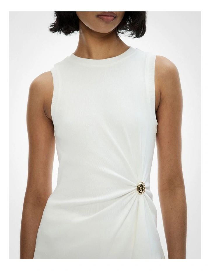 Trim Detail Tank Top in Fresh White image 3
