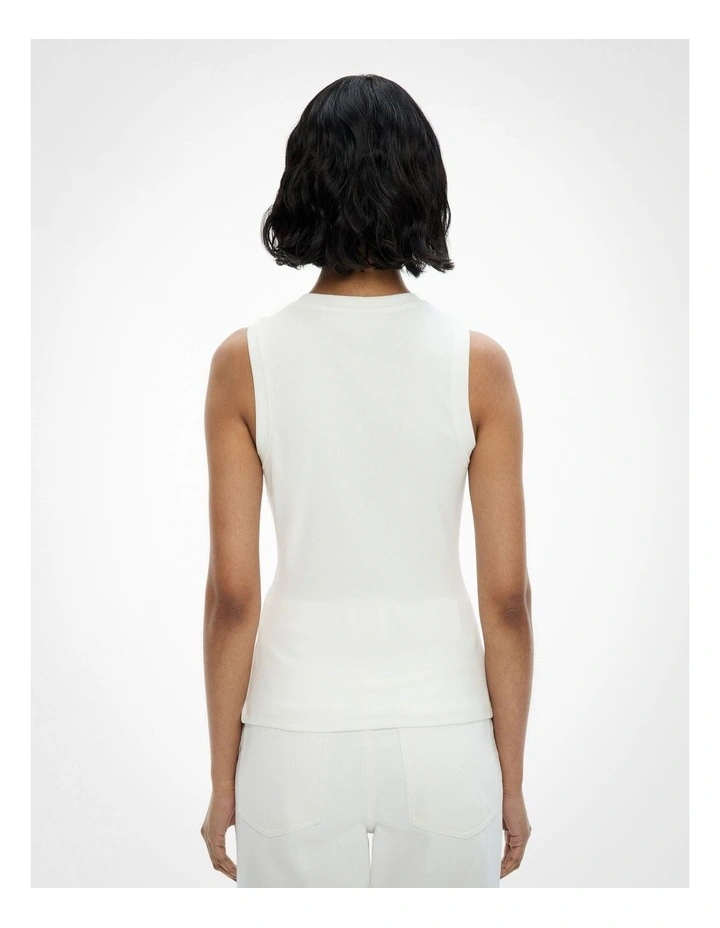 Trim Detail Tank Top in Fresh White image 4