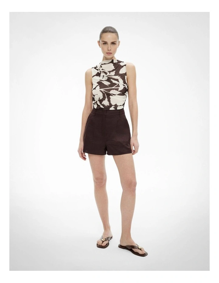 Mesh Drape Tank Top in Shadow Floral image 2