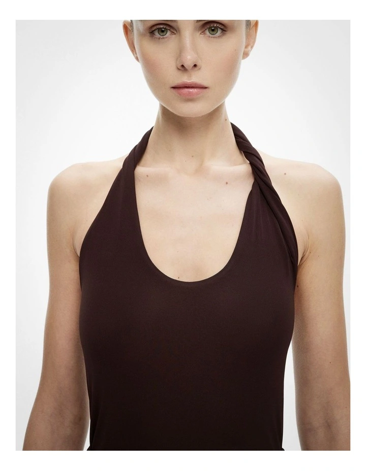 Jersey Twist Bodysuit in Espresso image 3
