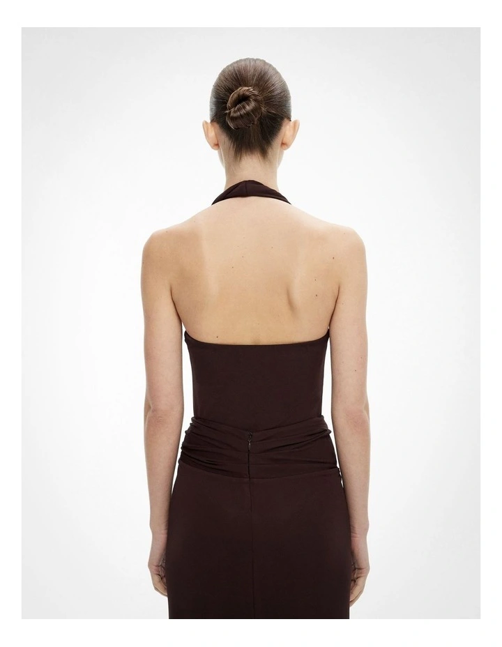 Jersey Twist Bodysuit in Espresso image 4