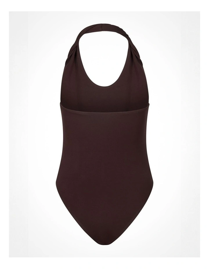 Jersey Twist Bodysuit in Espresso image 6