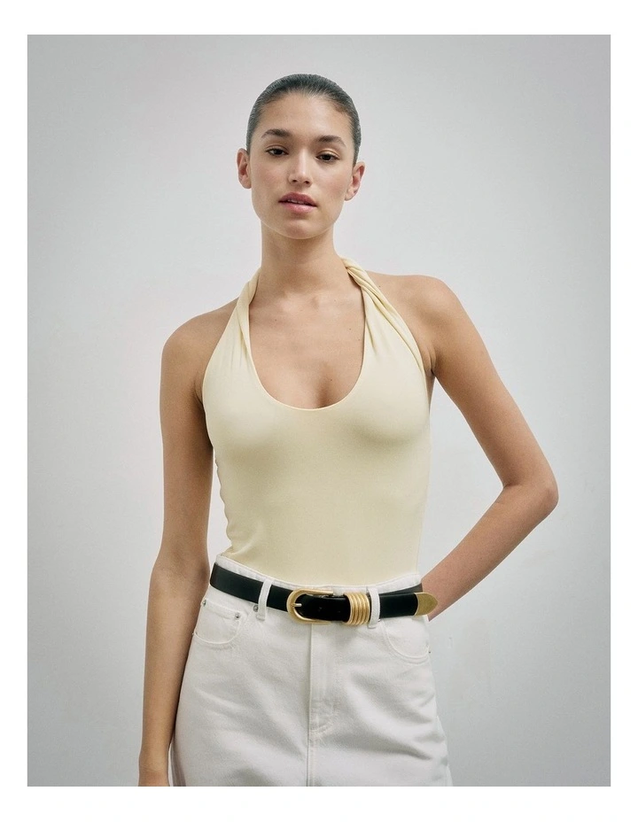 Jersey Twist Bodysuit in Lemonade image 2