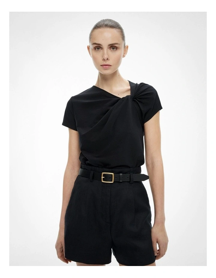 Cotton Twist T-shirt in Black image 1