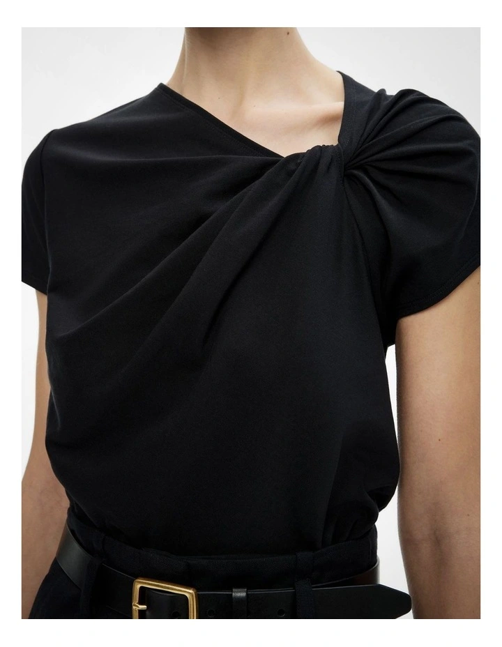 Cotton Twist T-shirt in Black image 3