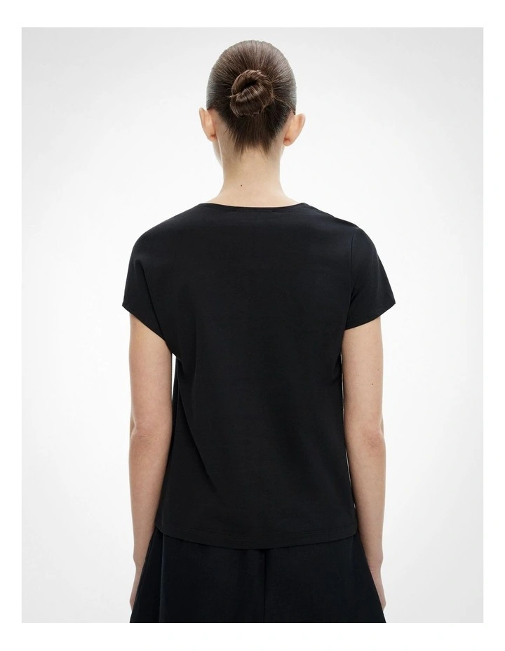 Cotton Twist T-shirt in Black image 4