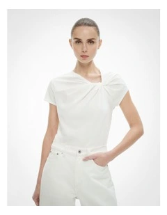 Cotton Twist T-shirt in Fresh White