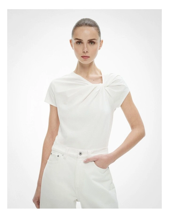 Cotton Twist T-shirt in Fresh White image 1