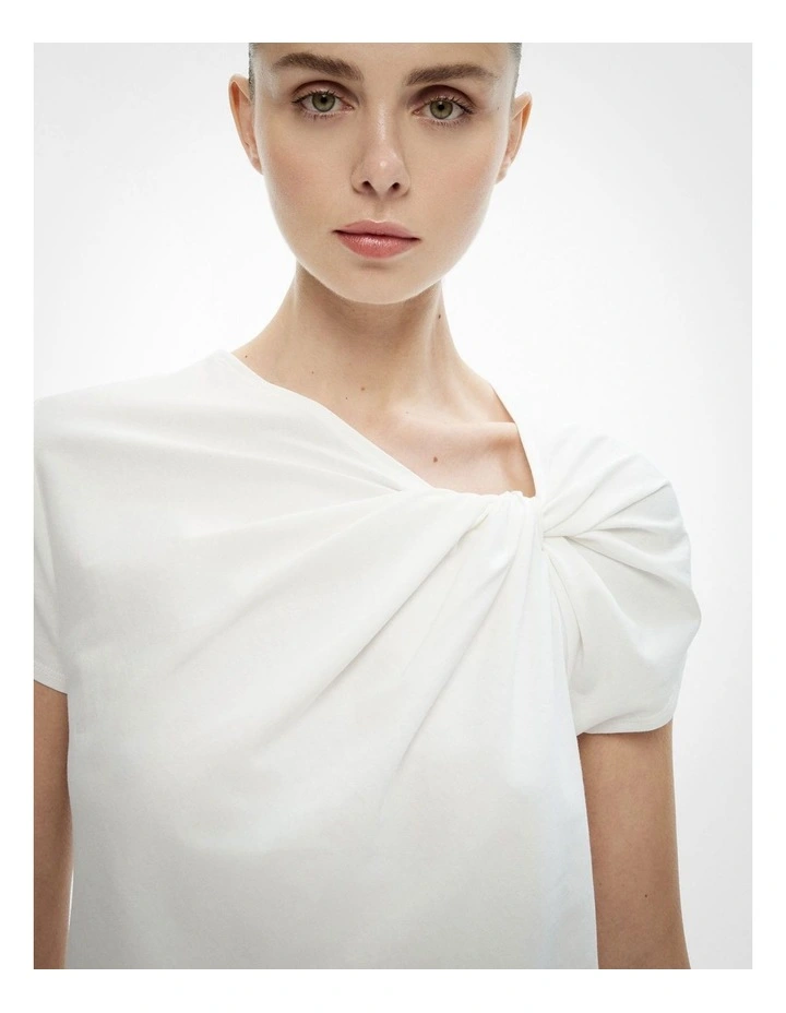 Cotton Twist T-shirt in Fresh White image 3