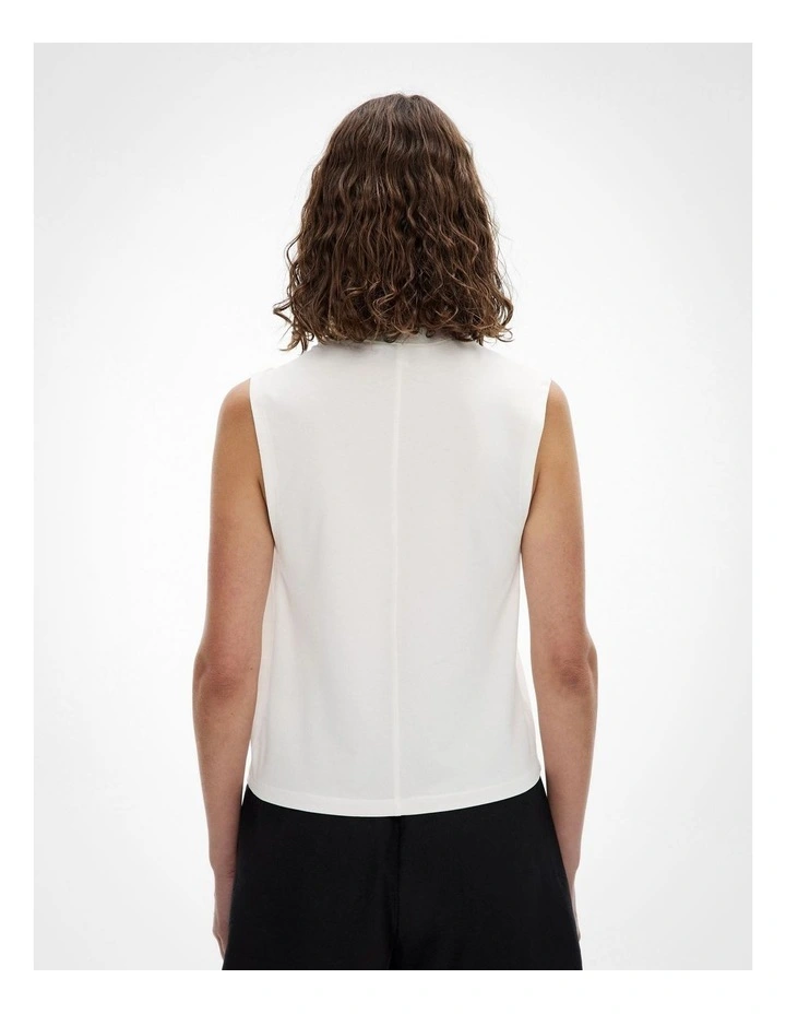 Twist Shoulder T-Shirt in Fresh White image 4