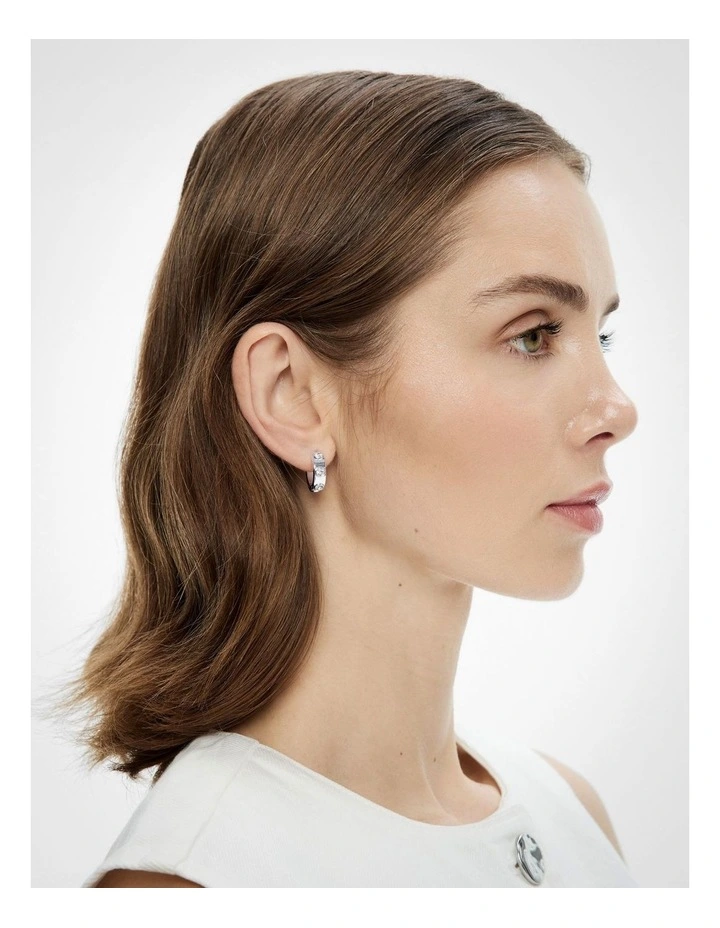 Avery Hoop Earrings in Silver image 2