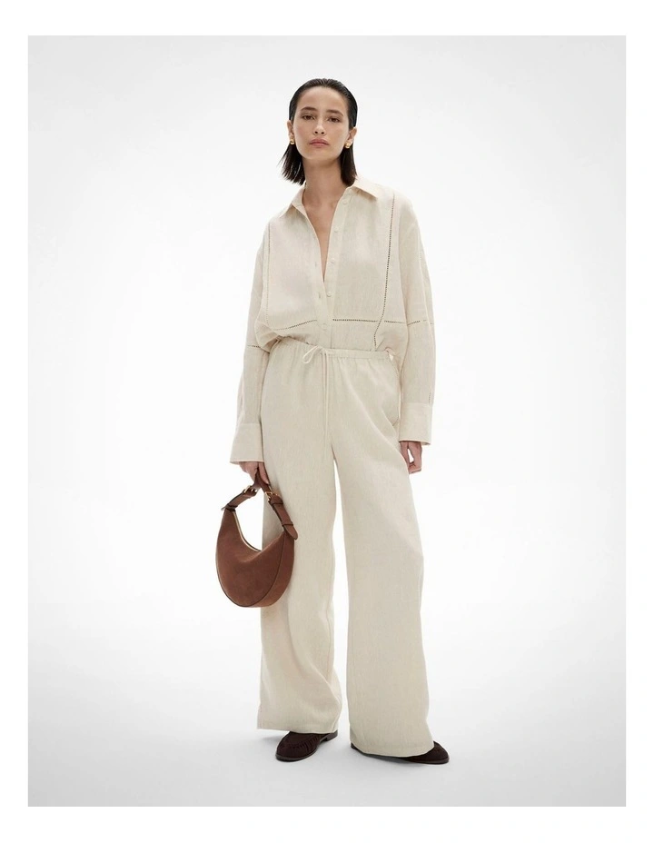 Stitch Detail Pant in Stone Yd image 2