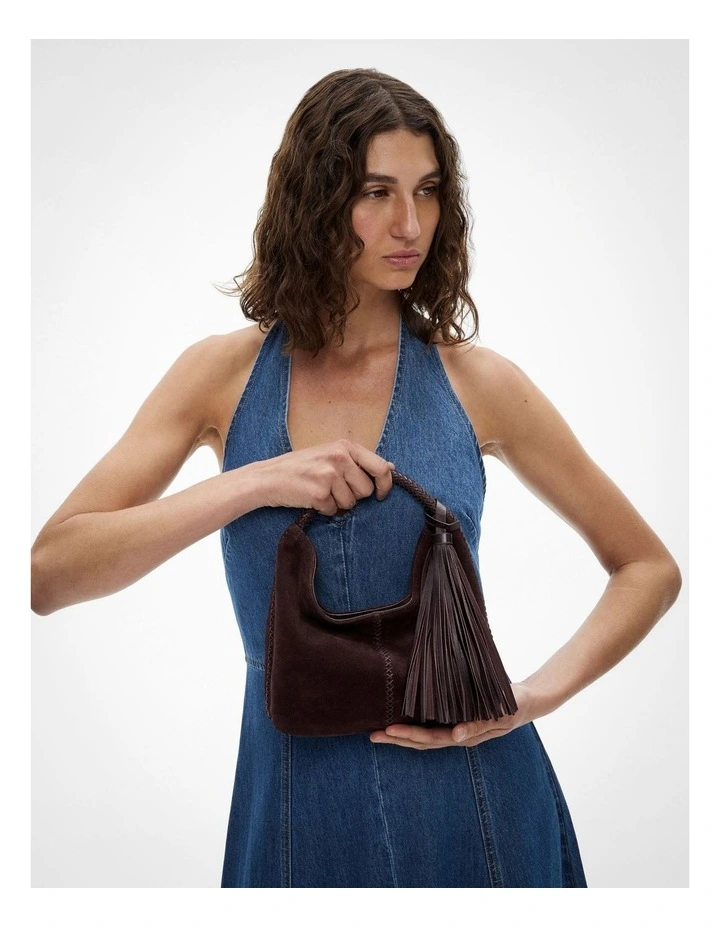 Jade Mini Tassel Bag in Espresso image 2