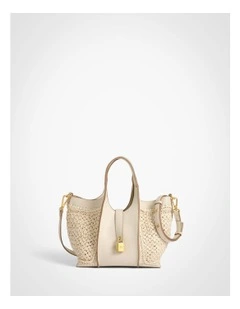 Yasmin Mini Weave Bag in Chalk