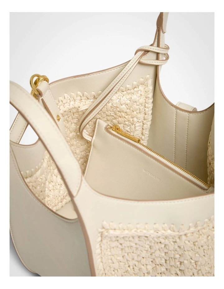 Yasmin Mini Weave Bag in Chalk image 4