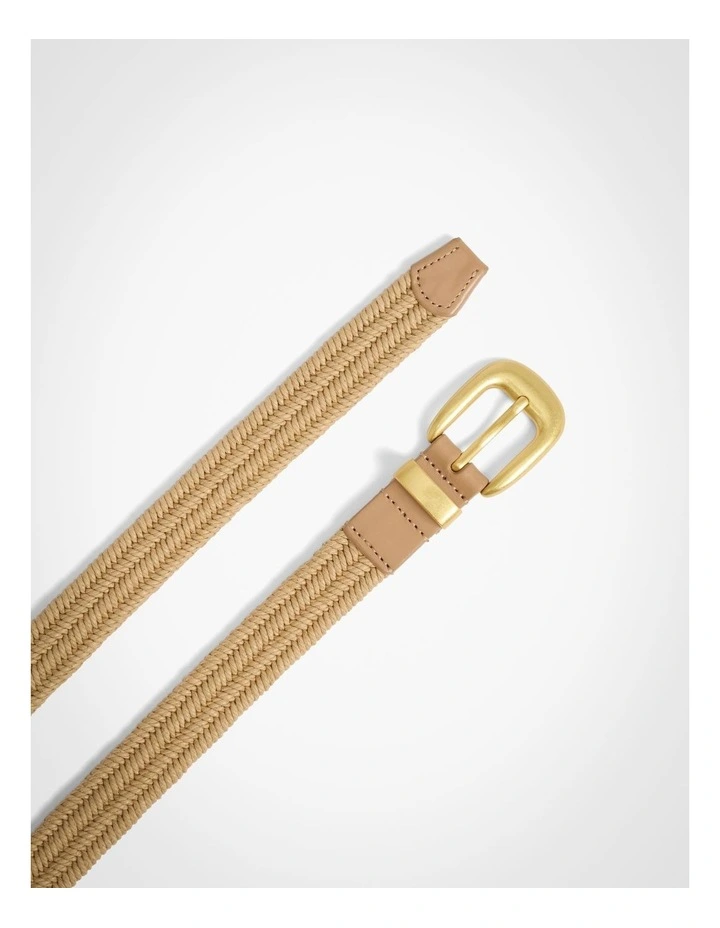 Cora Stretch Woven Belt in Natural image 4