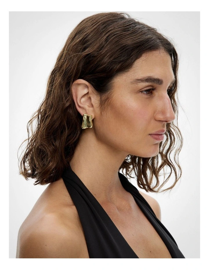 Ruby Stud Earrings in Gold image 2