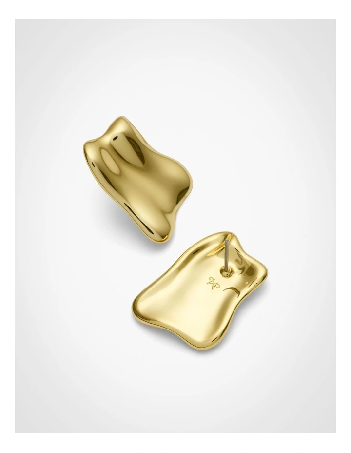 Ruby Stud Earrings in Gold image 4