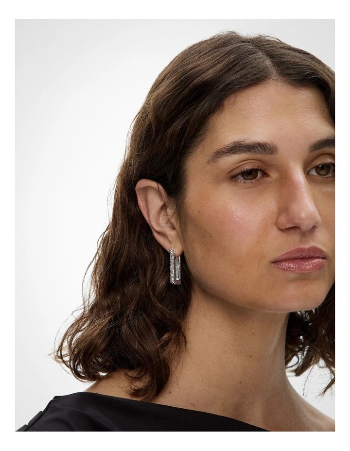Sage Hoop Earrings in Silver image 2
