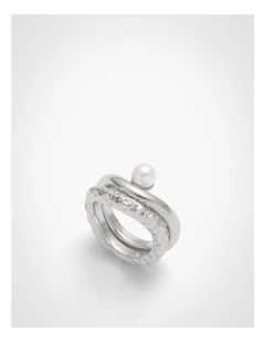 Sage Ring Stack in Silver