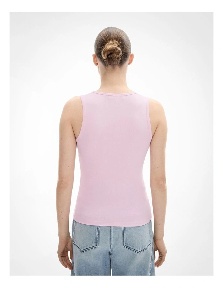 Scoop Rib Tank Top in Candy Pink image 4