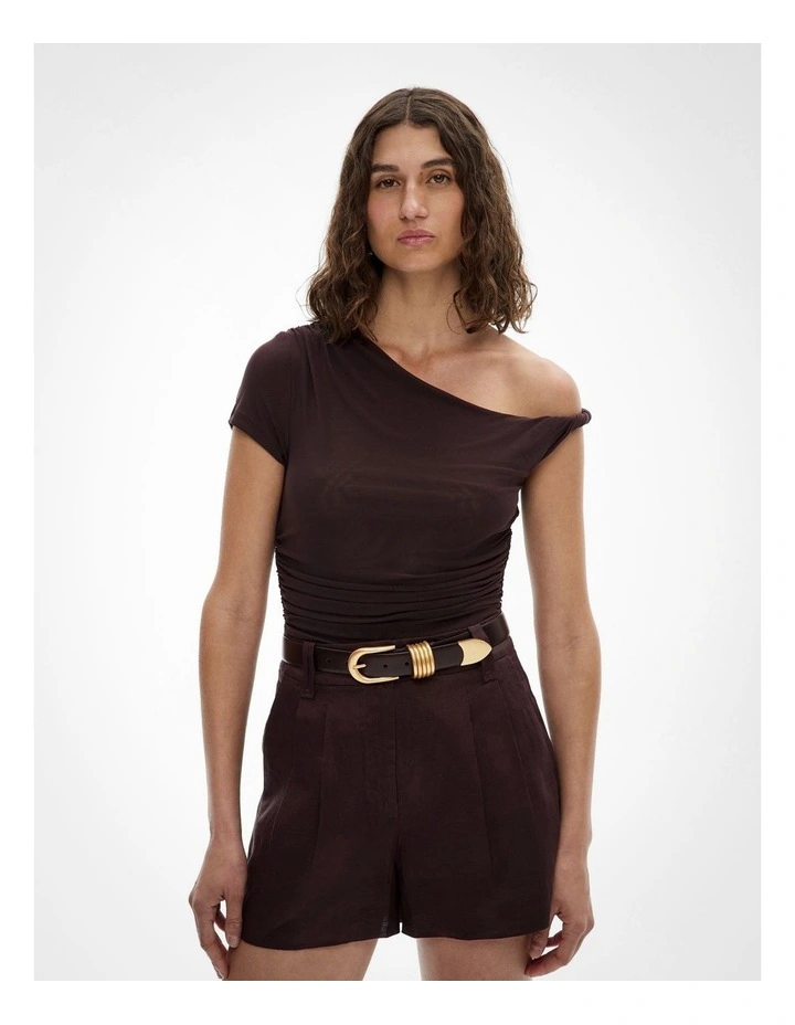 Twist Mesh Bodysuit in Fig image 1