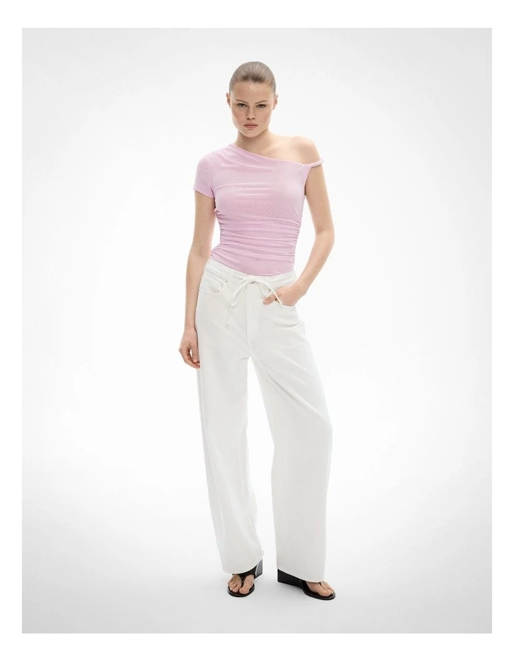 Twist Mesh Bodysuit in Candy Pink image 2