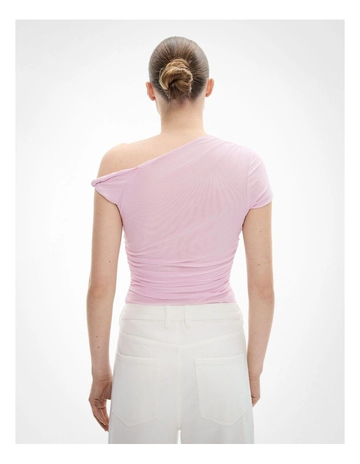 Twist Mesh Bodysuit in Candy Pink image 4