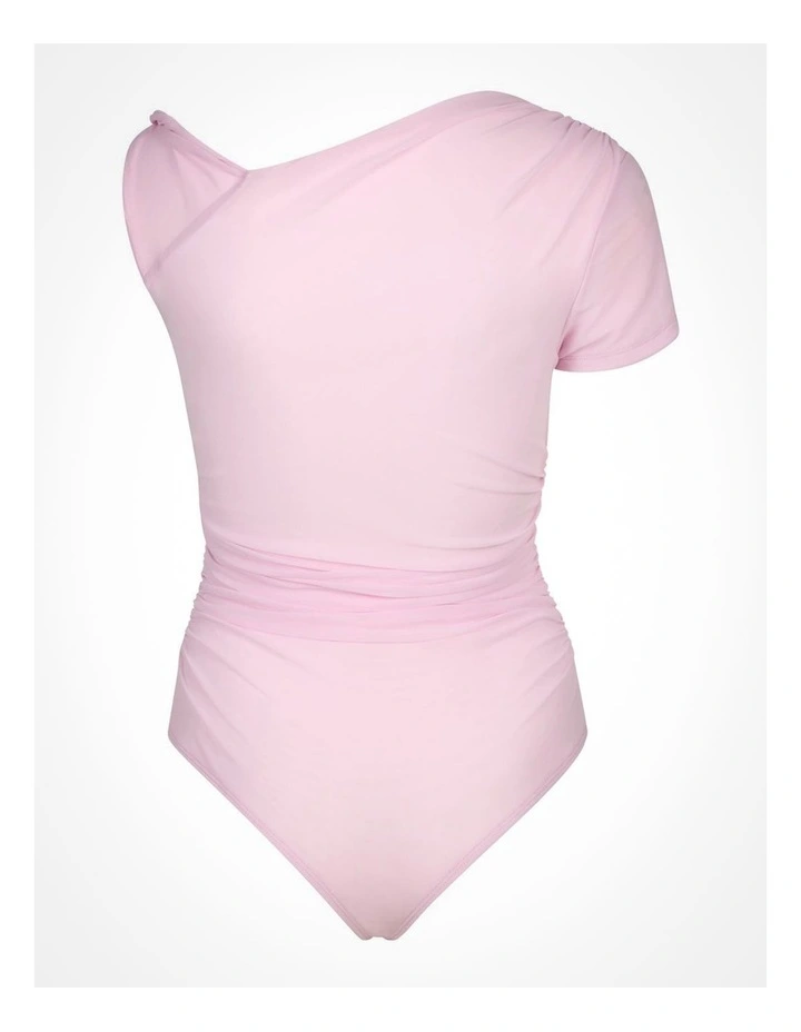 Twist Mesh Bodysuit in Candy Pink image 6