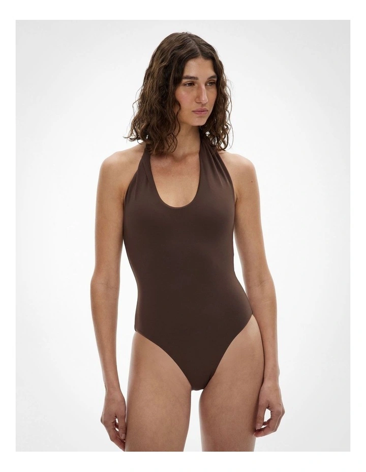 Twist One Piece in Cocoa image 1