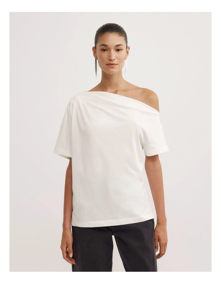 Asymmetric Relaxed T-shirt in Fresh White image 1