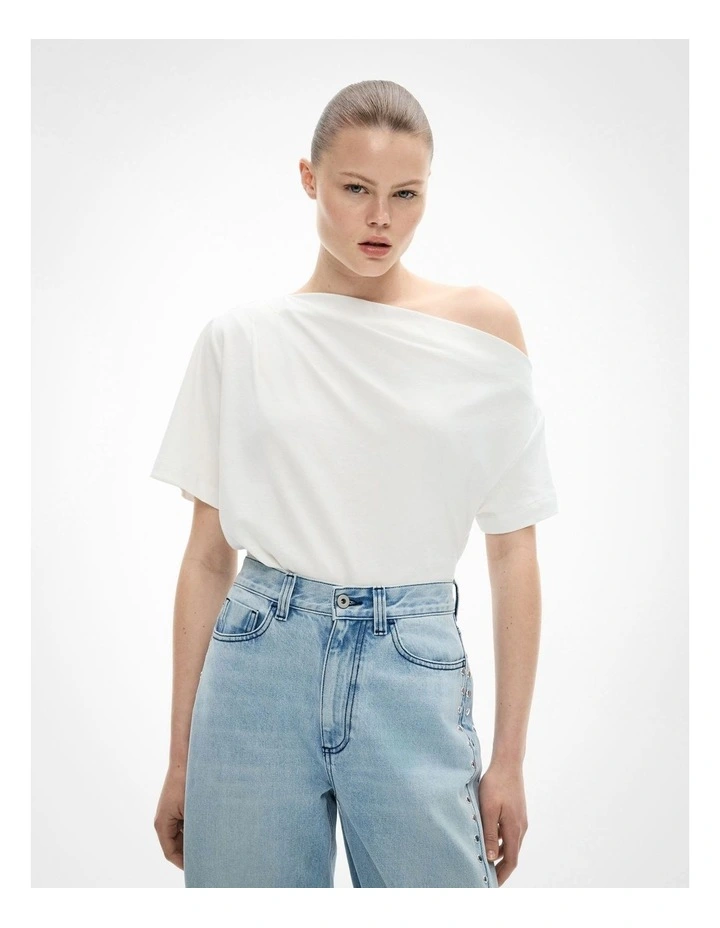 Asymmetric Relaxed T-shirt in Fresh White image 1