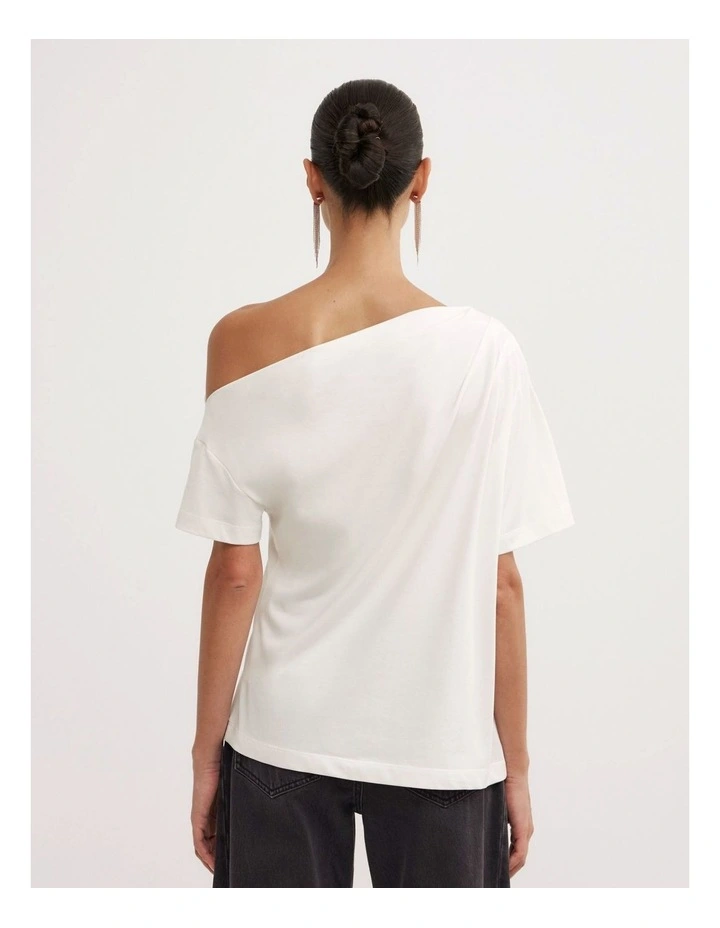 Asymmetric Relaxed T-shirt in Fresh White image 4