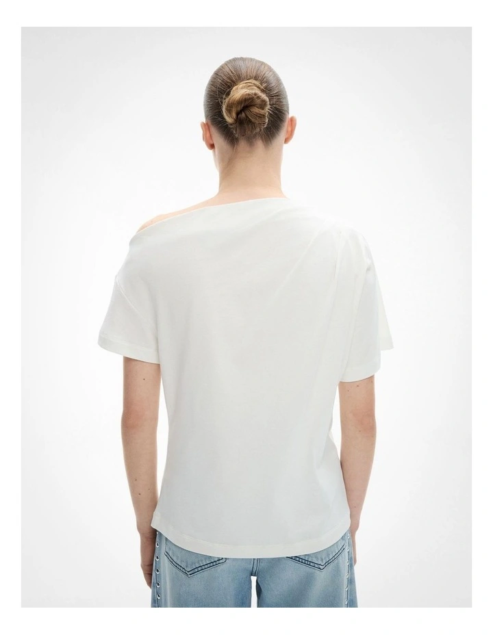 Asymmetric Relaxed T-shirt in Fresh White image 4