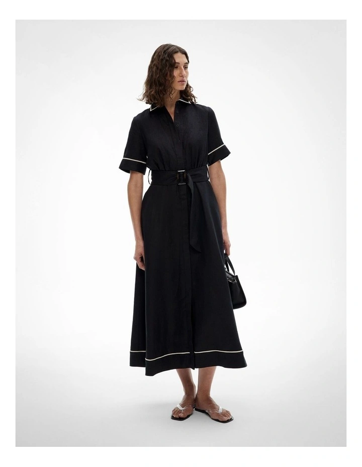 Contrast Maxi Dress in Black image 1